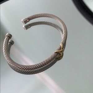 Authentic David yurman x bracelet w 14k gold